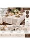 Bronze Piccolo Cream Color Boxed Tablecloth Set – 1 Runner and 12 Napkins Dowry Tableware Set