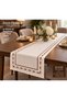 Zeren Motif Embroidery and Bronze Piko Detailed Cream Runner 40 X 160 - 3