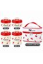 4-Layer Cherry Food Thermos 2040 ml 304 Stainless Steel Lunch Box with Thermal Insulation Bag - 2