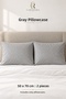 Gray 2 Pieces 50X70 cm Pillowcases Soft and Breathable Fabric - 2