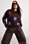 Brown Soft Textured Polka Dot Patterned Knitwear Sweater Tbbaw27An00051 - 4