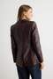 Bordo Suni Deri Fitted/Vücuda Oturan Blazer Ceket TWOAW27BC00036 - 4