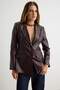 Bordo Suni Deri Fitted/Vücuda Oturan Blazer Ceket TWOAW27BC00036 - 2