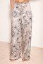 Ecru Premium Floral Satin Boxed Woven 3-Piece Undershirt-Pants-Dressing Gown Pajama Set Thmaw27Pt00134 - 5