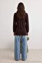 Dark Brown Regular Interlock Plain Knitted Tctaw26Uk00000 - 4