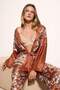 Multi Color Premium Floral Satin Woven Pajama Set Thmaw27Pt00133 - 2
