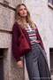Wardrobe Essentials Bordo Yumuşak Dokulu V Yaka Düşük Kol Triko Hırka TWOAW27HI00150 - 2