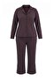 Brown Polka Dot Patterned Shirt Knitted Large Size Pajamas Set Tbbaw27Ai00044