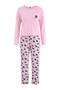 Pembe Cep Detaylı Kedi Desenli Pamuk Karışımlı Yumuşak Tuşe Likralı Örme Pijama Takımı THMAW27PT00222 - 6
