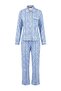 Blue 100% Cotton Piping Detailed Patterned Knitted Pajamas Set Thmaw27Pt00074 - 5