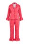 Pembe Yılbaşı Saten Dokuma Pijama Takımı THMAW27PT00144