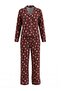 Brown 100% Cotton Ribbed Capybara Patterned Knitted Pajama Set Thmaw27Pt00209
