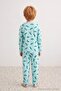 Mint Boy's Crocodile Printed Pajama Set Tkdaw27Pt00034 - 4