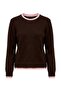 Wardrobe Essentials Kahverengi Yumuşak Dokulu Renk Bloklu Bisiklet Yaka Triko Kazak TWOAW27KZ00188 - 5