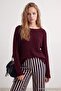 Plum Boat Neck Soft Textured Knitwear Sweater Twoaw27Kz00173