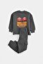 Gray Boy's Printed Knitted Top and Bottom Set Tkdaw27Au00059