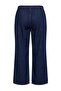 Koyu Mavi DÖKÜMLÜ Beli Lastikli Yüksek Bel Wide Leg Jeans TBBAW27CJ00029 - 3