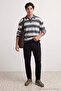 Siyah Beli Lastikli Esnek Kumaş Dar Paça Likralı Slim Fit Örme Erkek Pantolon TMNAW27PL00012 - 4