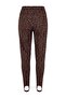 Kahverengi-Çok Renkli Fırçalı Soft Kumaş Leopar Desenli Füzo Tam Boy Yoga Örme Spor Tayt THMAW25TY00009 - 3
