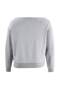 Gri Melanj Kayık Yaka Büyük Beden Sweatshirt TBBAW27AO00014 - 6