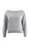 Gri Melanj Kayık Yaka Büyük Beden Sweatshirt TBBAW27AO00014 - 4