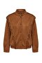 Camel Oversize Suede Bomber Coat Twoaw27Mo00131