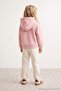Pink Girls' Hooded Plain Knitted Sweatshirt Tkdaw27Sw00003 - 5