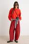 Wardrobe Essentials Red Stitch Detail Oversize Patch Detail Knitted Sweatshirt Twoaw27Sw00077 - 3