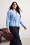 Blue Modal Woven Plus Size Blouse Tbbaw27Af00016 - 3