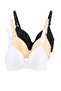Black-White-Tan 3-Piece Micro Flat Fixed Cup Triangle Bra Thmaw27Su00017