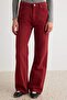 Bordo Yüksek Bel Wide Leg Geniş Paça %100 Pamuk Non-Stretch Jeans TWOSS24JE00140 - 4