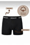 Men's 5-Piece Cotton Lycra Combed Cotton Black Boxers with Elastic Waist - 4