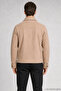 Men's Beige Classic Collar Lined Cashmere Jacket - 5