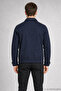 Men's Navy Blue Oversize Zippered Quilted Cashmere Jacket - 5
