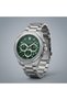 Men's Wristwatch Silver Color, Green Dial - Stylish Metal Band, 2 Years Warranty - 3