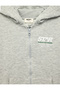 Long Sleeve Three Thread Pockets Zipper Printed Hooded Cardigan - 6