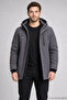 Men's Gray Hooded Fur-Lined Water and Wind-Resistant Outdoor Softshell Coat - 4
