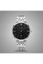 Men's Wristwatch Silver Color, Black Dial - Stylish Metal Band, 2 Years Warranty - 2