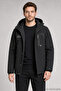Men's Black Hooded Fur-Lined Water and Wind-Resistant Outdoor Softshell Coat - 4