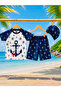 Boy's White Hat Swimsuit Set - 3 Pieces - 2