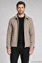 Men's Cream Oversize Zippered Quilted Cashmere Jacket - 2