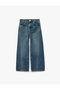Cotton Loose-Fit Stoned Wide-Leg Denim Trousers - 5