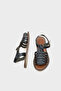 Daphne Round Toe Gladiator Strap Women's Leather Sandals - 4