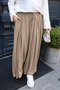 Women's Cupra Modal Elastic Waist Adjustable Lace-Up Trousers-Skirt 1219 Beige - Premium Series - 4