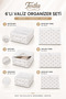 6-Piece Ribbon Patterned Baby Hospital Discharge Luggage Organizer Set - 6