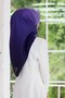 100% Twill Silk Scarf 90X90 Purple Gradient Patterned Hand Stitched Women's Scarf - 6