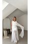Cape Skirt Chiffon Lined Special Occasion Graduation Wedding Henna Engagement Women's Dress - 5