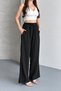 Women's tencel fabric high waist loose leg elastic waist loose pants