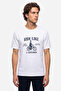 Men's White Printed Comfort Fit Crew Neck T-Shirt