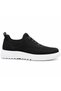 Ba0911 Black Men's Sneaker - Special Knitted Knitwear, Breathable Leather, Powder Detail, Lightweight, Comfortable, Casual Sports Shoes - 3